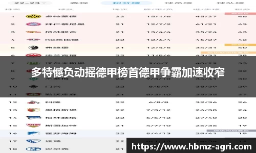 多特憾负动摇德甲榜首德甲争霸加速收窄